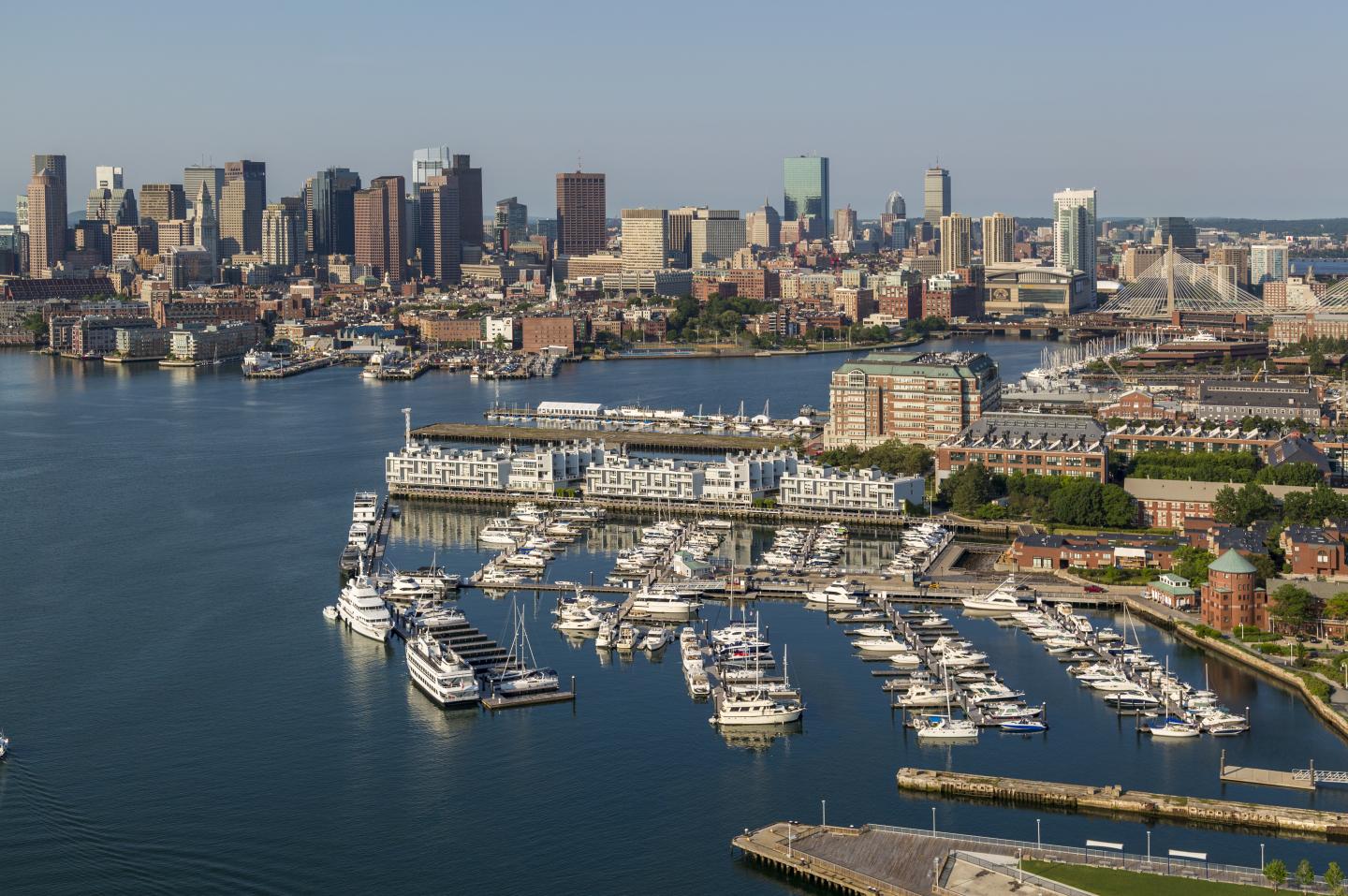 Charlestown Marina featuring a view of Boston