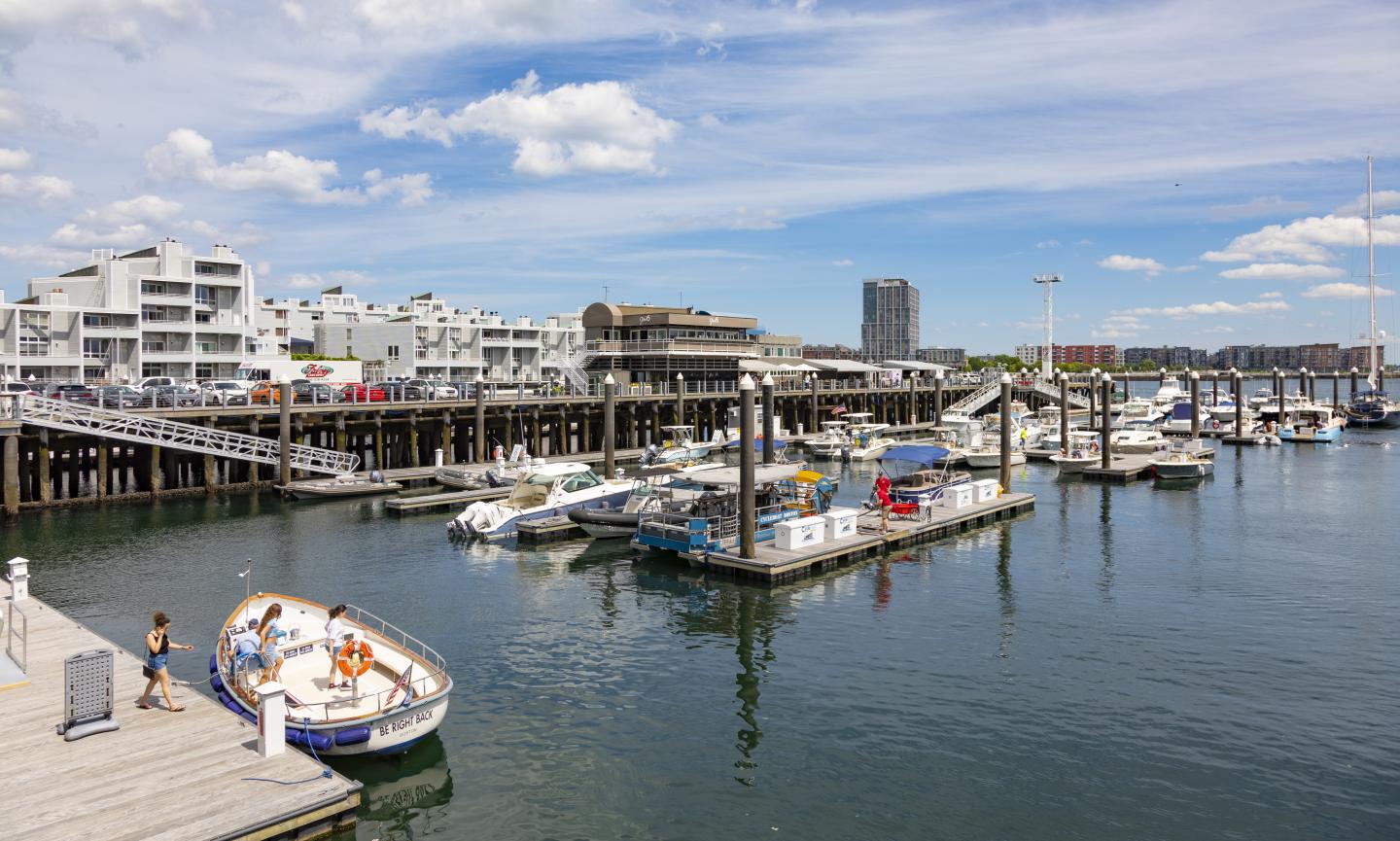 Water transportation dock at Charlestown Marina
